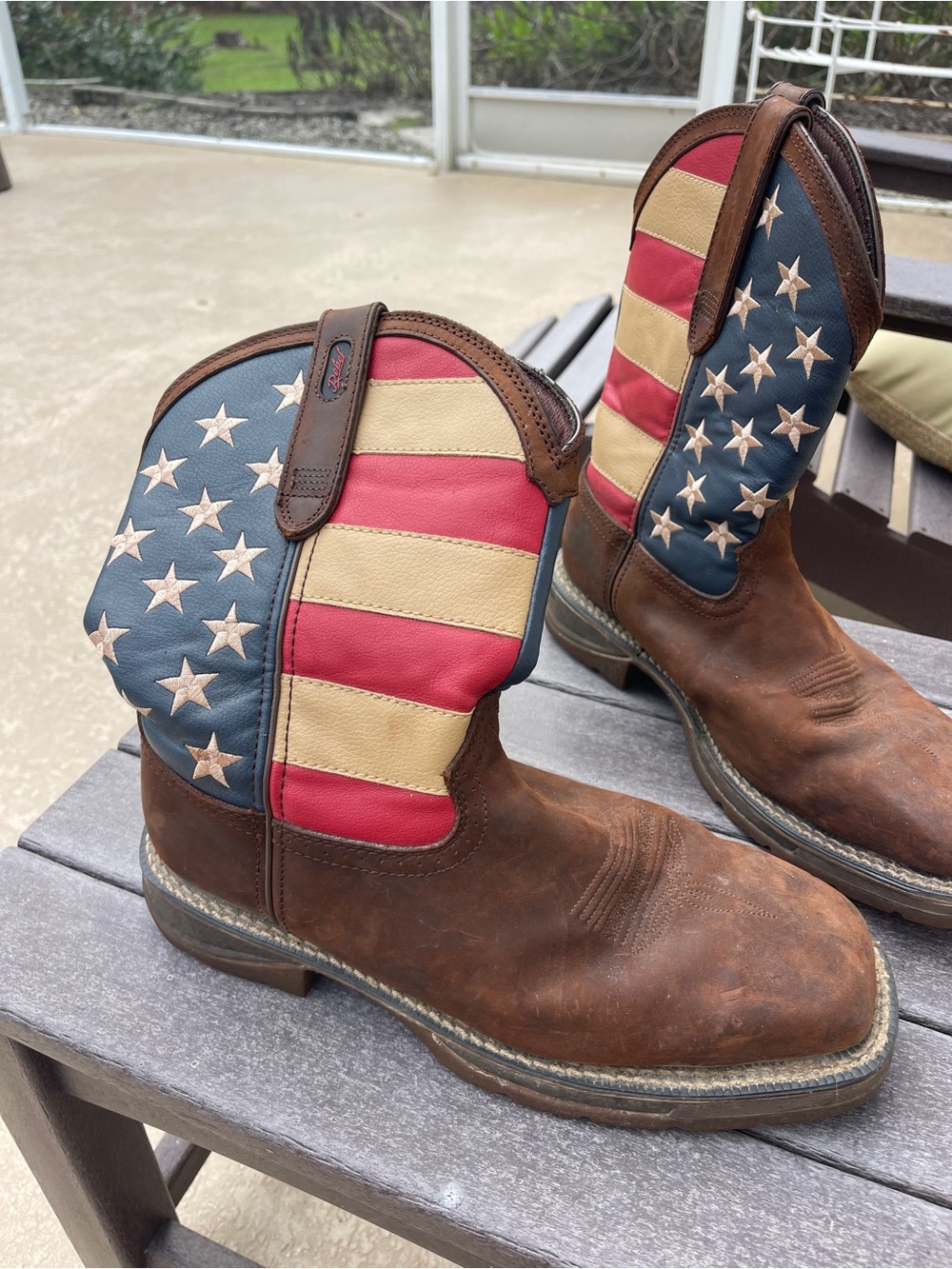 Durango Rebel American Flag Steel Toe Cowboy Boots Men’s 11 Wide Brown DB020